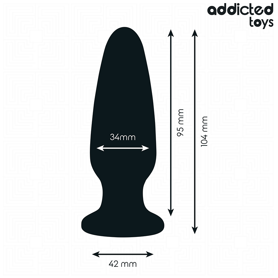 Addicted Toys Anal Plug With Jewel Silicone Size 10 4 CM - 4