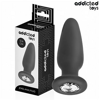 Addicted Toys Anal Plug With Jewel Silicone Size 12 6 CM