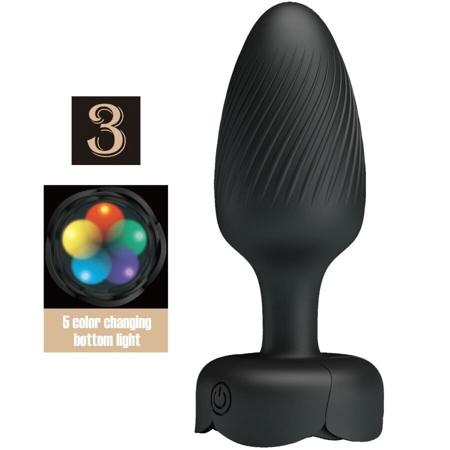 Anal Toys Pretty Love Osborn Anal Plug With LED Light 9 8 Cm