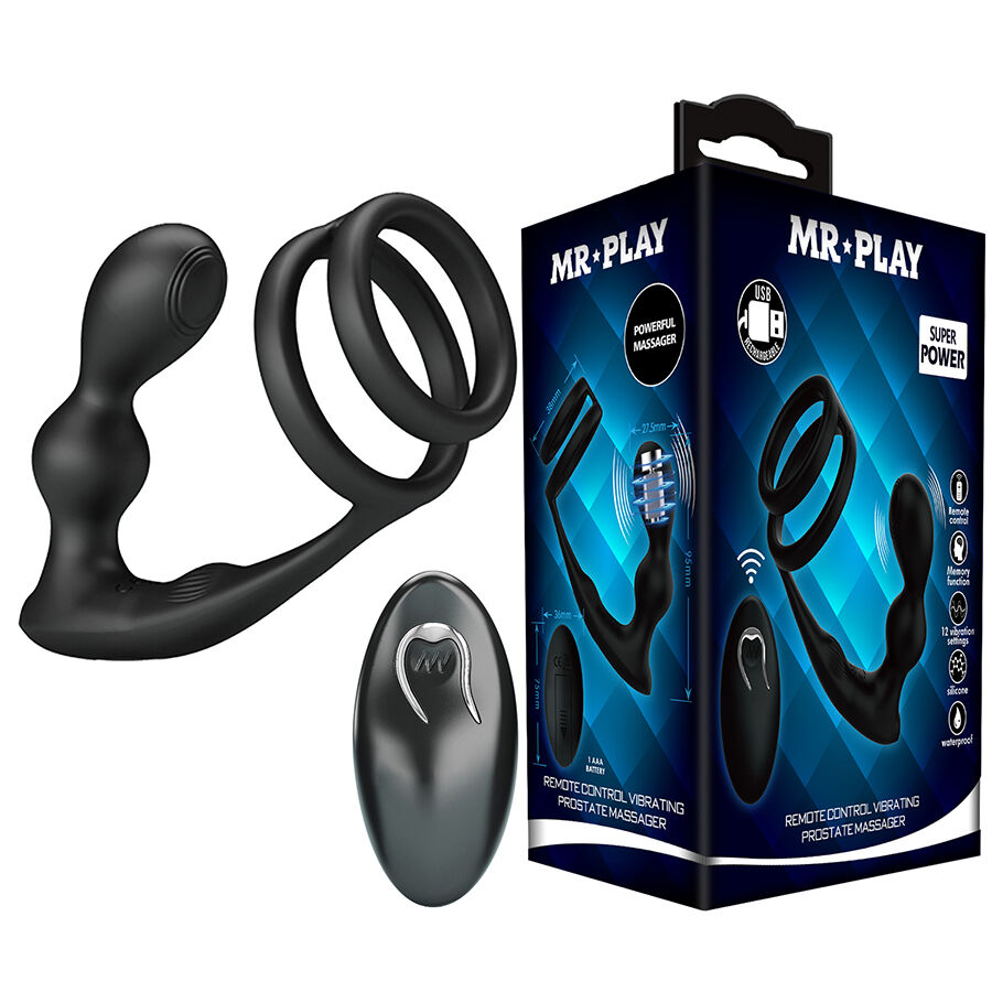 Mr Play Vibrating Anal Plug With Penis Ring Remote Control - 2