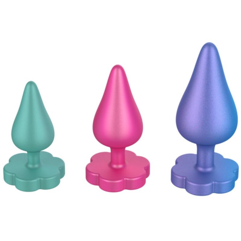 Romp Luster Anal Training Kit With Flower Shaped Base