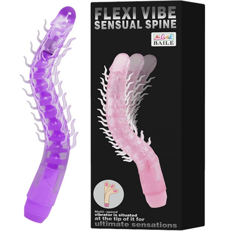 Baile Flexi Vibe Sensual Spine Bendable Vibrating Dildo Lilac 23 5 Cm - 3