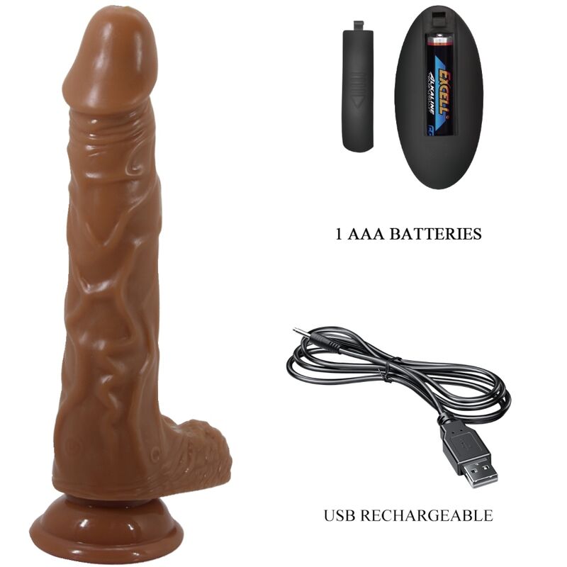 Baile Dildos Bodach Realistic Vibrator With Remote Control Suction Cup - 4