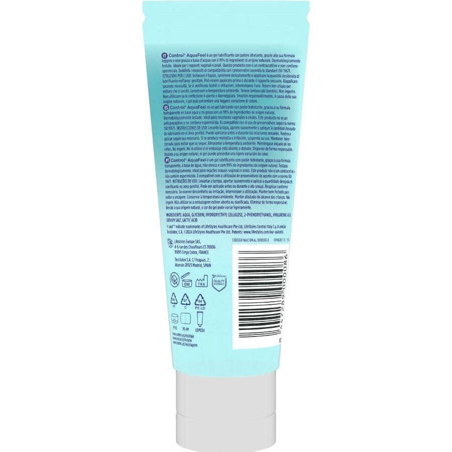 Control Lubes Aquafeel Lubricant With Hyaluronic Acid 80 Ml - 2