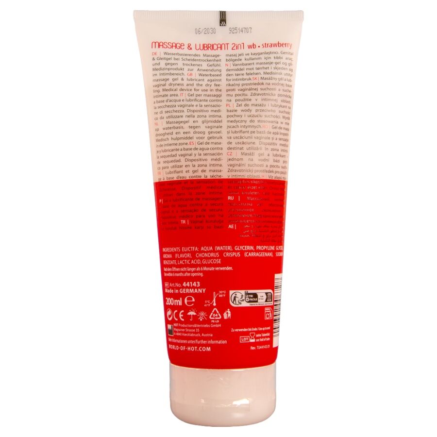 Hot Massage Glide Gel 2In1 Strawberry 200 Ml - 2