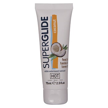Hot Superglide Edible Lubricant Waterbased Coconut 75 Ml