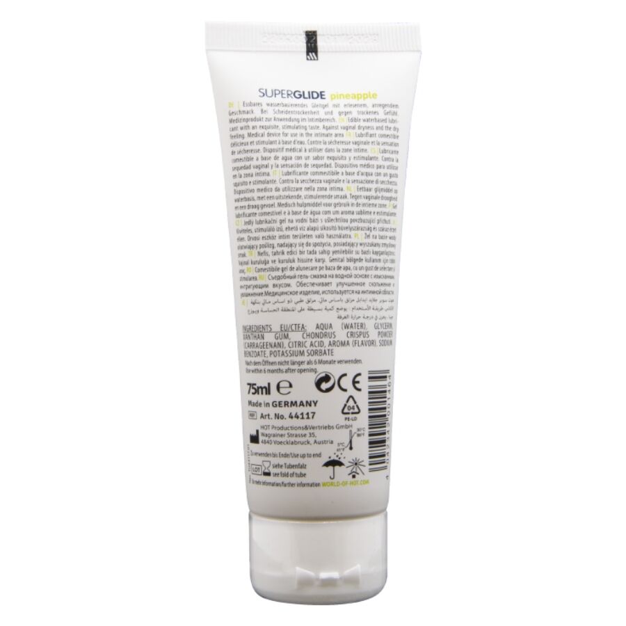 Hot Superglide Edible Lubricant Waterbased Pineapple 75 Ml - 2