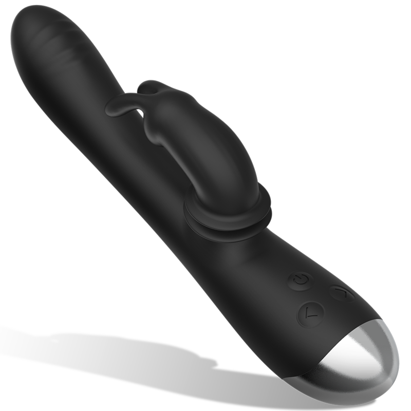 Black Silver Dj Adam Rechargeable Silicone Rabbit Stimulator - 2