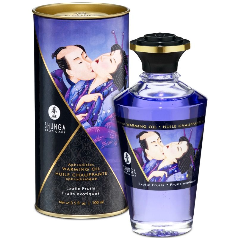 Shunga Oils Heat Effect Massage Exotic Fruits Flavor 100 Ml