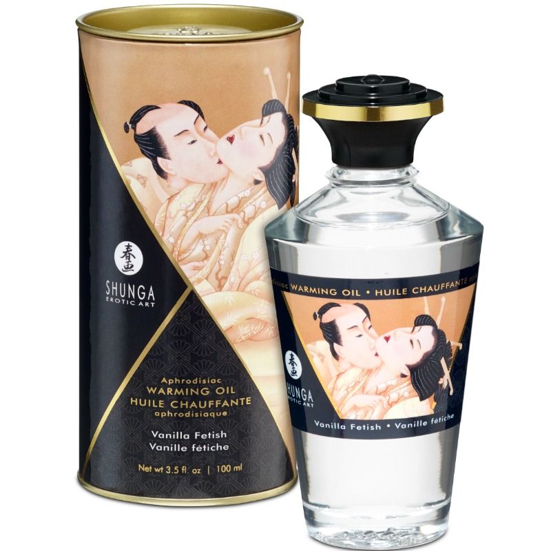 Shunga Oils Fetish Vanilla Flavor Heat Effect Massage 100 Ml