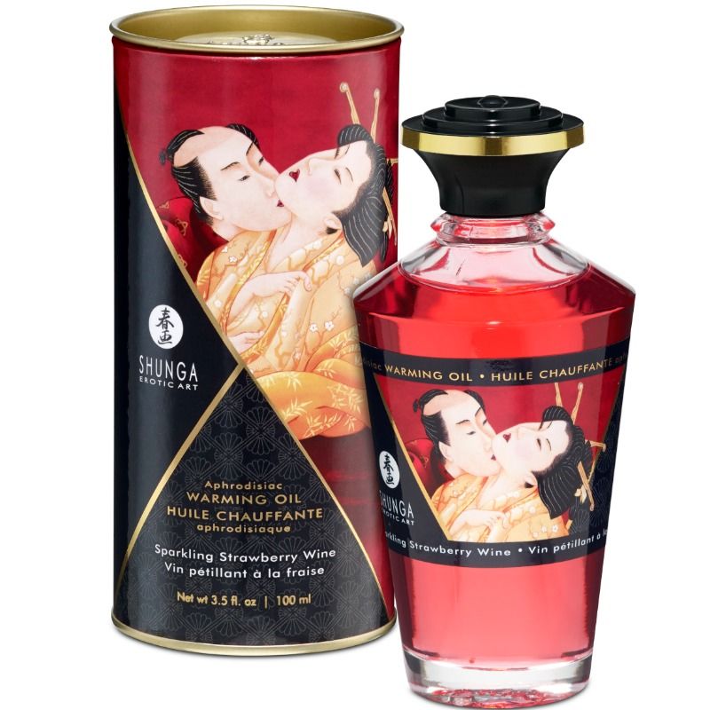 Shunga Oils Strawberries And Cava Heat Effect Massage 100 Ml