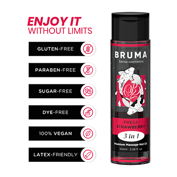 Bruma Premium Massage Hot Oil Strawberry 3 In 100 Ml