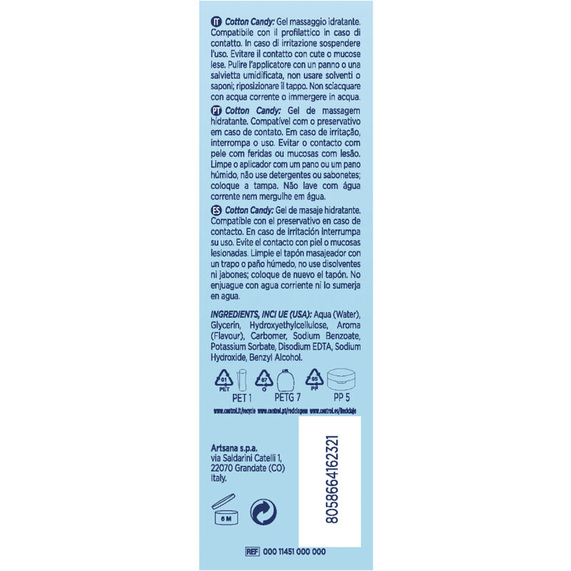 Control Lubes Cotton Candy Massage Gel 3 In 1 200 Ml - 3