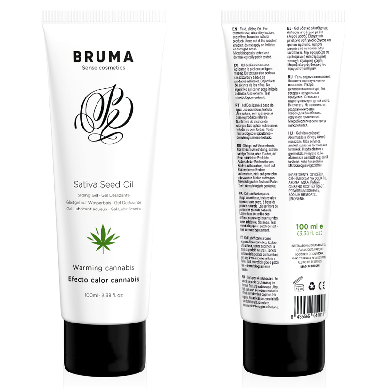 Bruma Sativa Seed Oil Sliding Gel Warming Cannabis Flavor 100 Ml