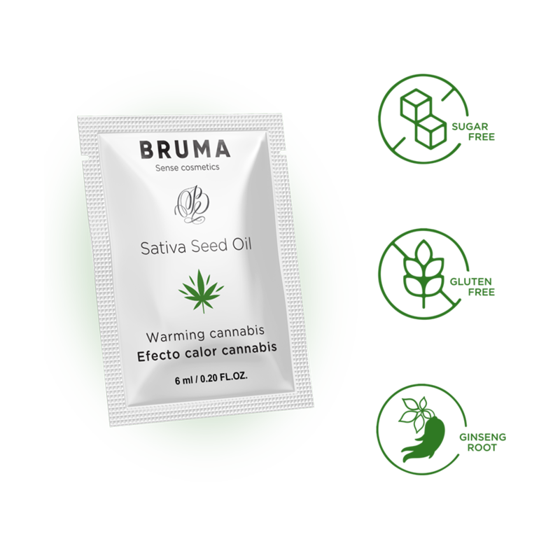 Bruma Sativa Seed Oil Sliding Gel Warming Cannabis Flavor 6 Ml - 4
