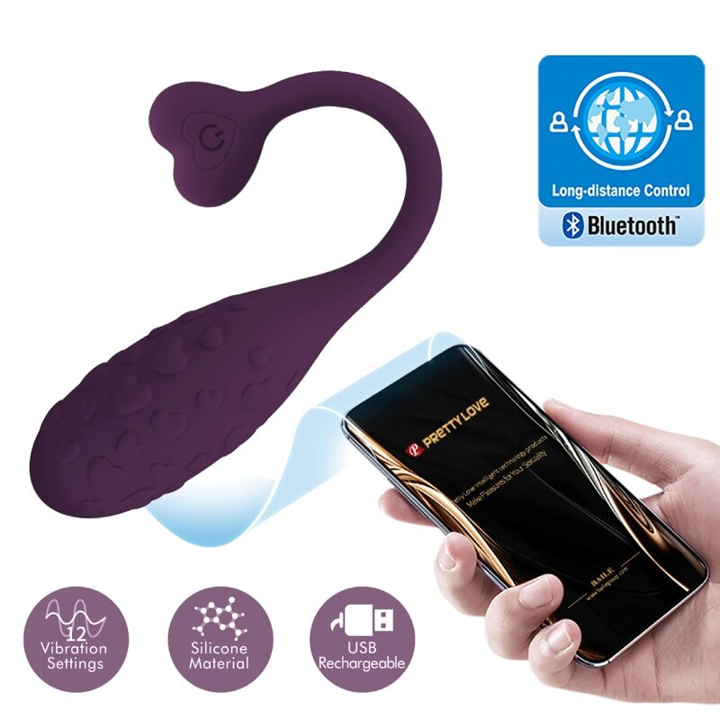APP Pretty Love Fisherman APP Controlled Vibrating Egg Lila