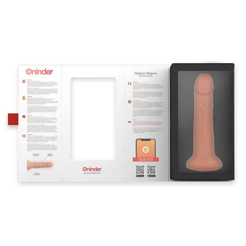 Oninder Medium Bogotá Vibrator Dildo 9 Speeds Natural 20 Cm 4 Cm Free APP - 5