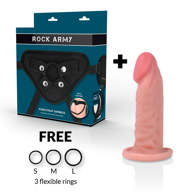 Army Rockarmy Harness Dual Density Tiger Realistic Dildo 14 Cm O 46 Cm - 2