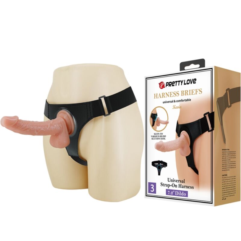 Harness Pretty Love Harness Briefs Harness With Dildo Kevin 19 Cm Natural - 2