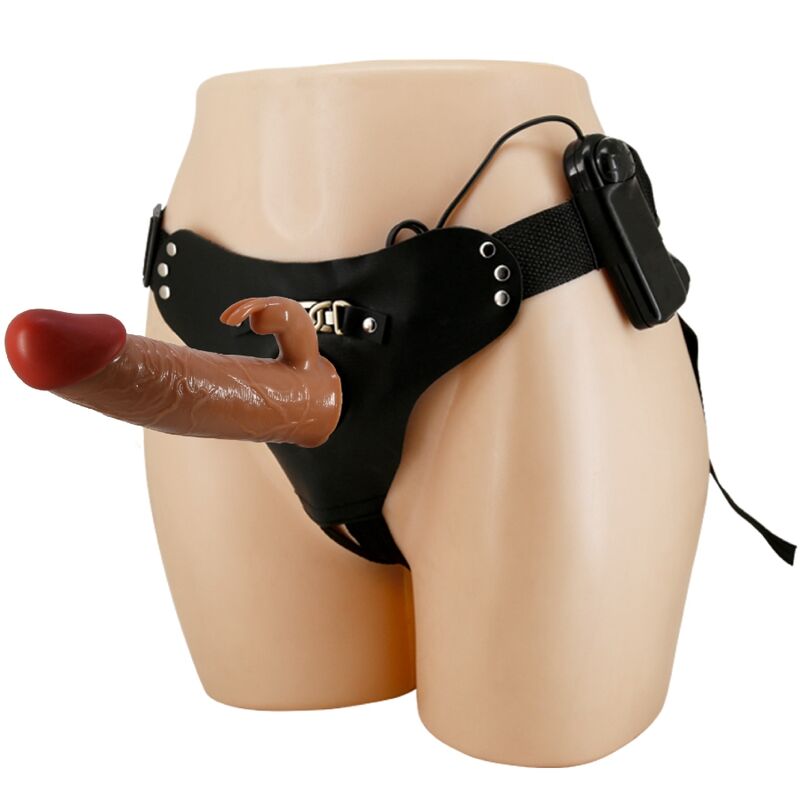 Harness Pretty Love Marion Harness Briefs With Vibration Dildo 19 Cm Brown