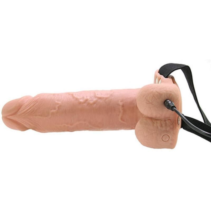 Fetish Fantasy Realistic Vibrating Hollow Strap ON With Balls 17 8 CM - 4