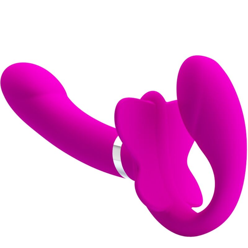 High Tech Pretty Love Valerie Double Strap On Vibrator 12 Vibrations - 2