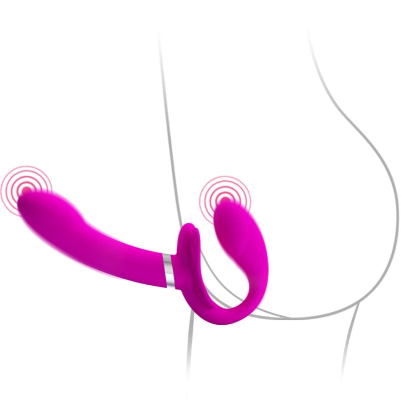 High Tech Pretty Love Valerie Double Strap On Vibrator 12 Vibrations - 3
