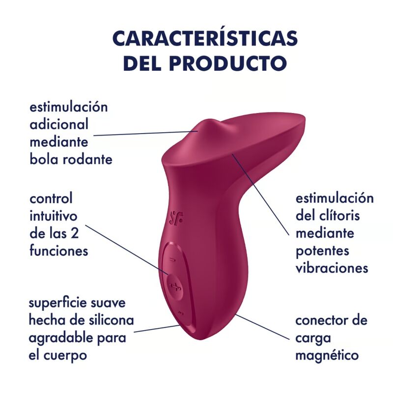 Satisfyer Vibrator Exciterrr Lay On Clitoris Berry Vibrator - 4