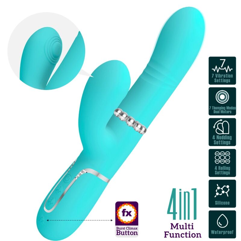 High Tech Pretty Love Multifunction G Spot Vibrator Aqua - 3