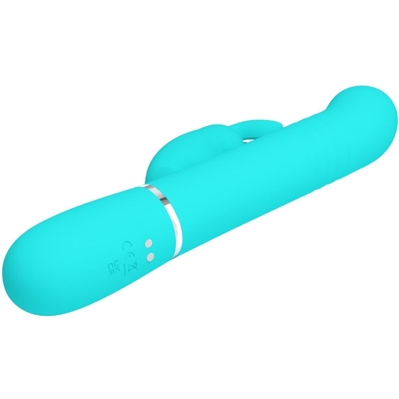 High Tech Pretty Love Coale Rabbit Vibrator Pearls Aqua - 5