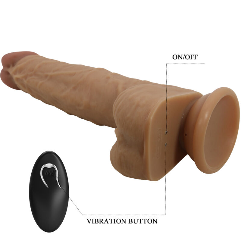 Remote Control Pretty Love Jonathan Silicone Dildo 3 Vibrations 3 Insertion Measurements Remote Control 21 Cm - 4