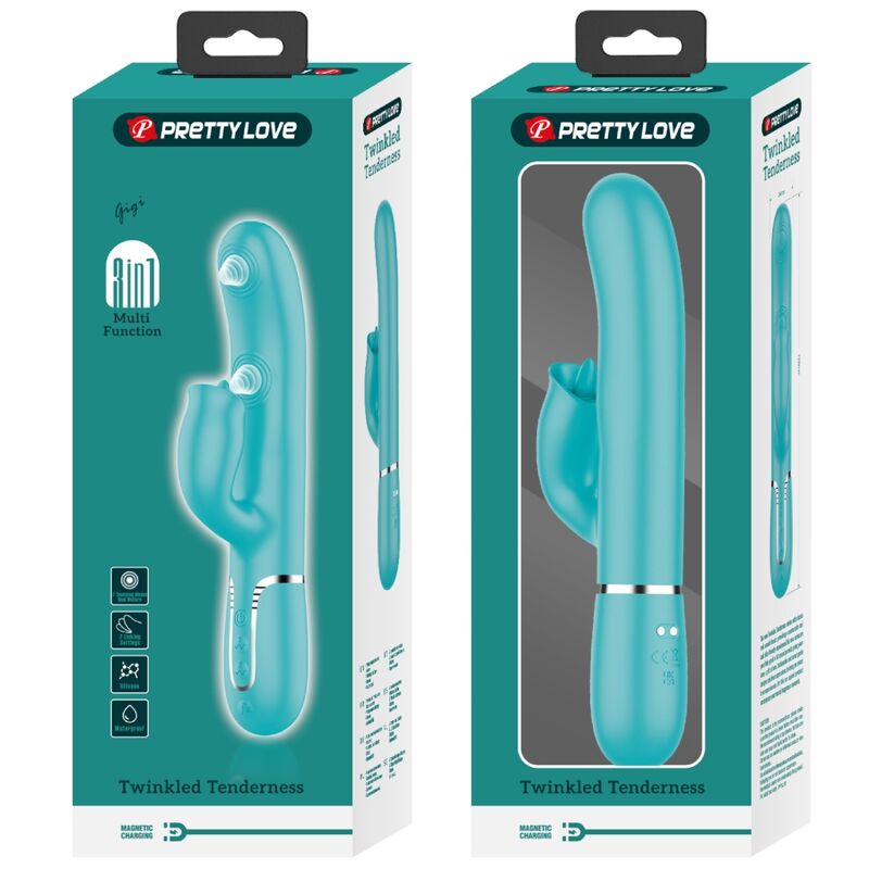High Tech Pretty Love Rabbit Vibrator With Licking Aqua - 4