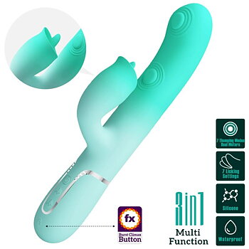 High Tech Pretty Love Gigi Multifunction Rabbit Vibrator Aqua