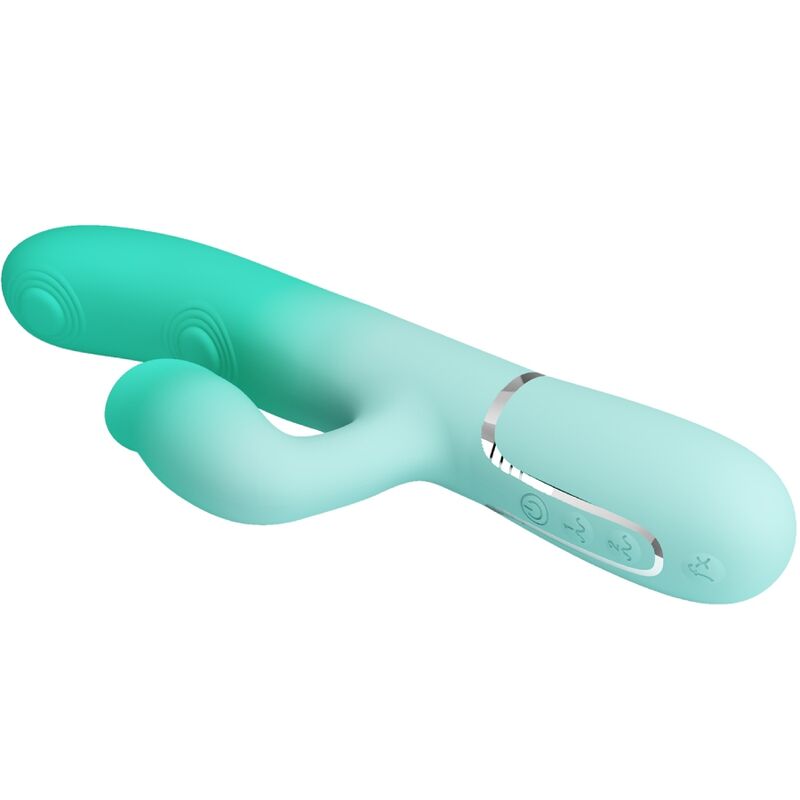 High Tech Pretty Love Gigi Multifunction Rabbit Vibrator Aqua - 5