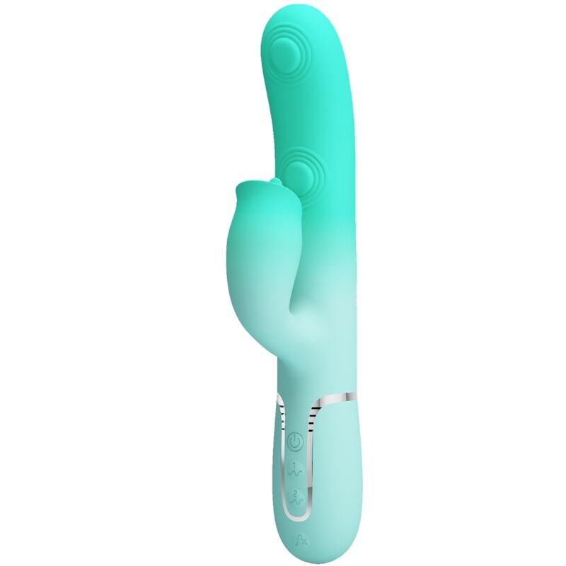High Tech Pretty Love Gigi Multifunction Rabbit Vibrator Aqua - 2