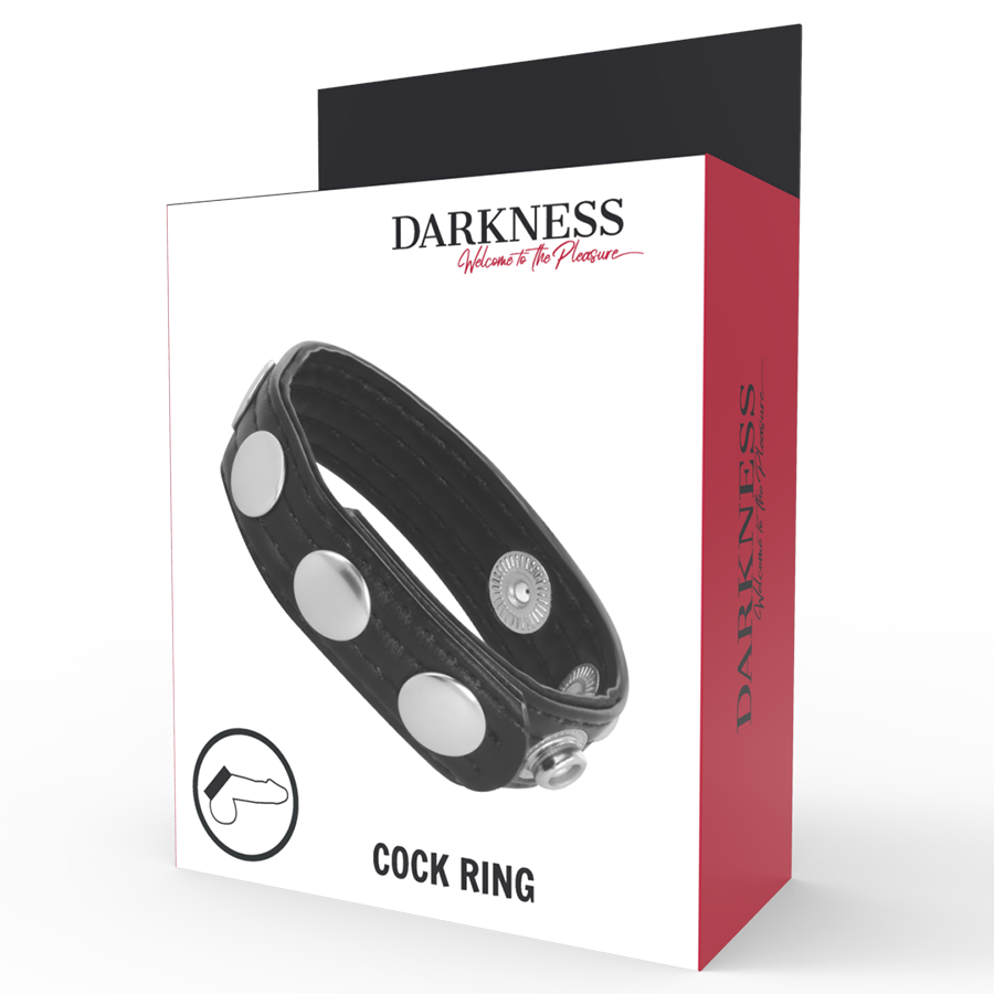 Darkness Sensations Leather Erection Ring - 4