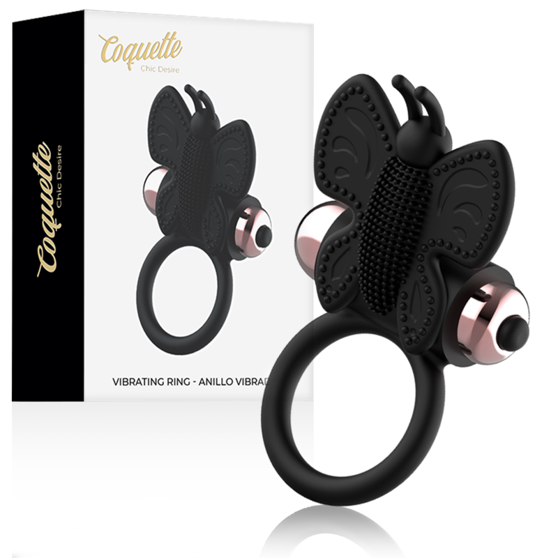Coquette Toys Coquette Chic Desire Cock Ring Butterfly With Vibrator