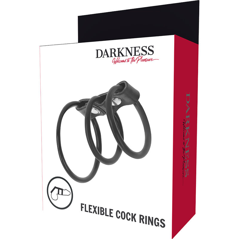 Darkness Bondage OF 3 Flexible Penis Rings Set - 4
