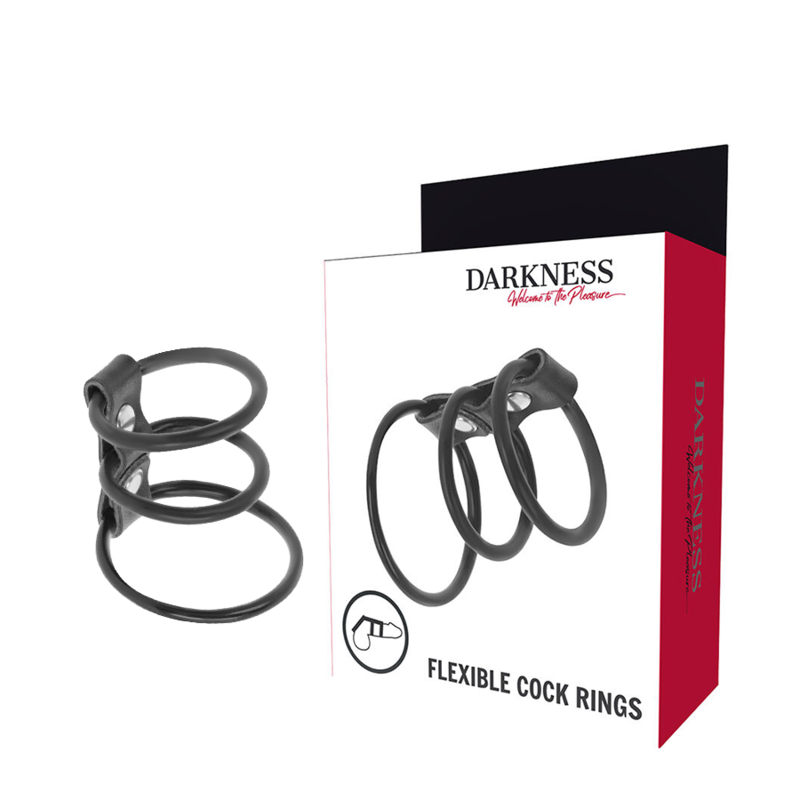 Darkness Bondage OF 3 Flexible Penis Rings Set