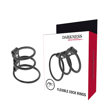 Darkness Bondage OF 3 Flexible Penis Rings Set