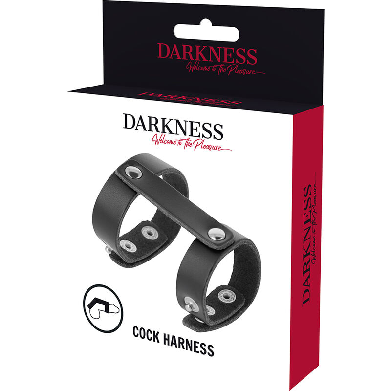 Darkness Bondage Leather Adjustable Penis And Testicle Ring - 5