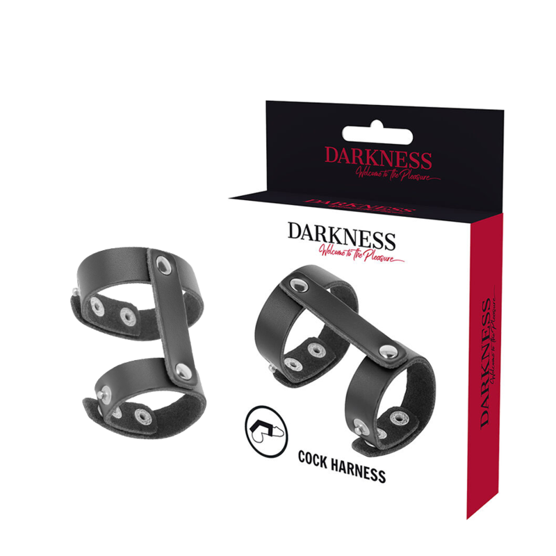 Darkness Bondage Leather Adjustable Penis And Testicle Ring