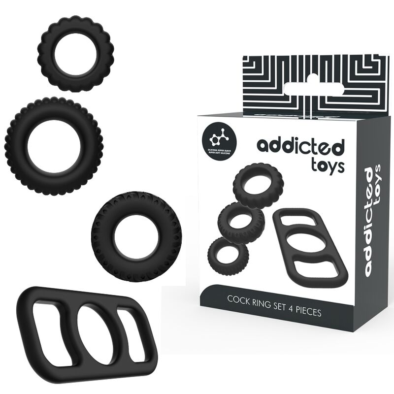 Addicted Toys Cock Ring Set 4 Pieces - 2