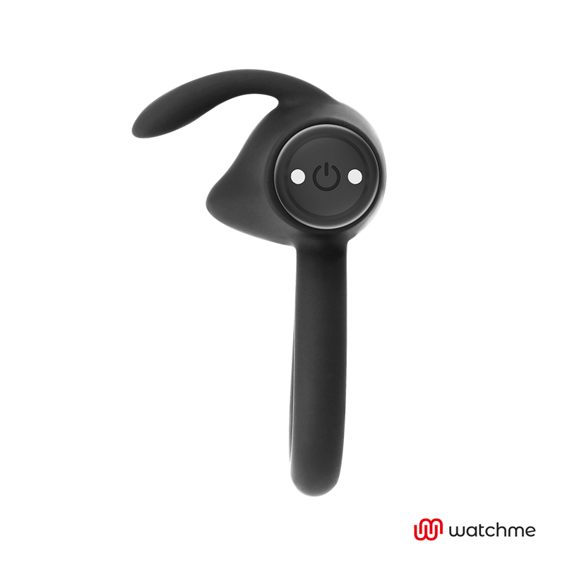 Black Silver Agron Remote Control Cockring Watchme - 4