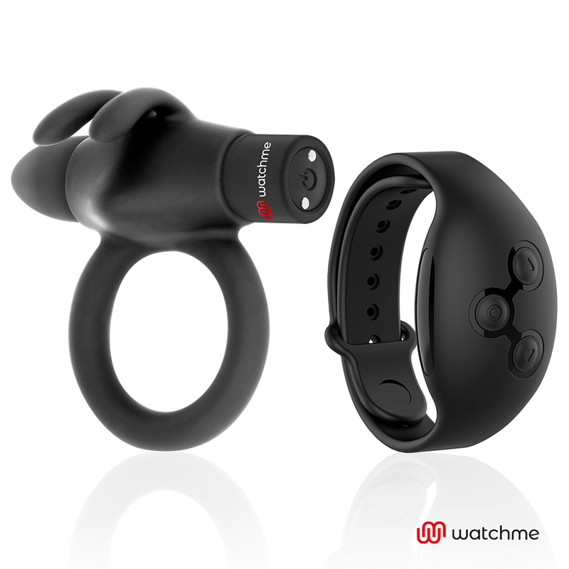 Black Silver Agron Remote Control Cockring Watchme