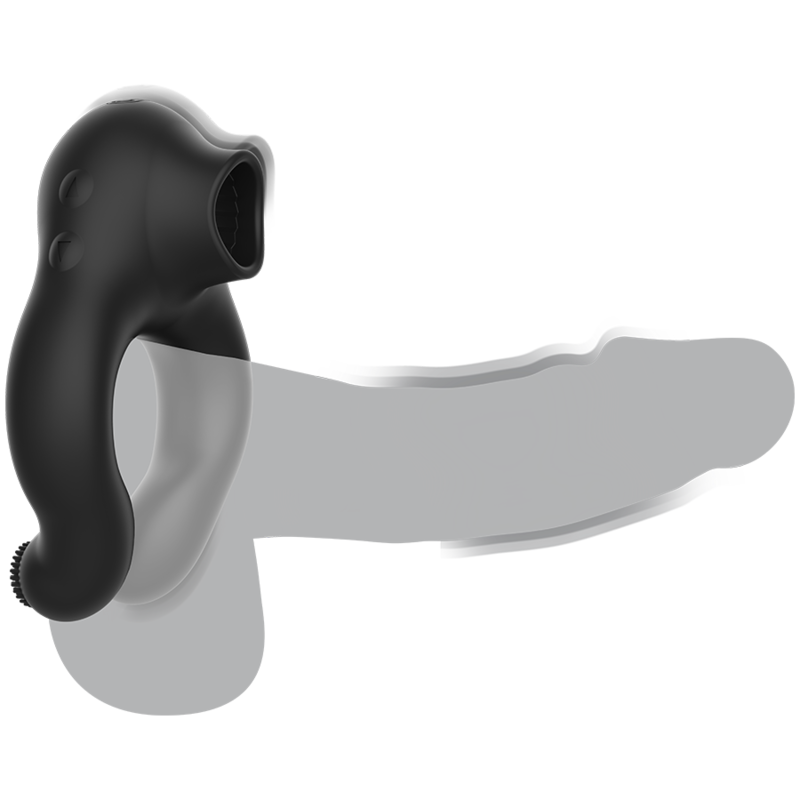 Black Silver Silicone Vibrator Ring 3 Motors Rechargeable - 3