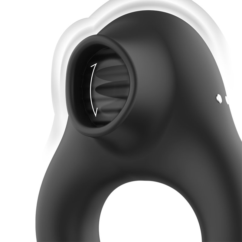 Black Silver Silicone Vibrator Ring 3 Motors Rechargeable - 5