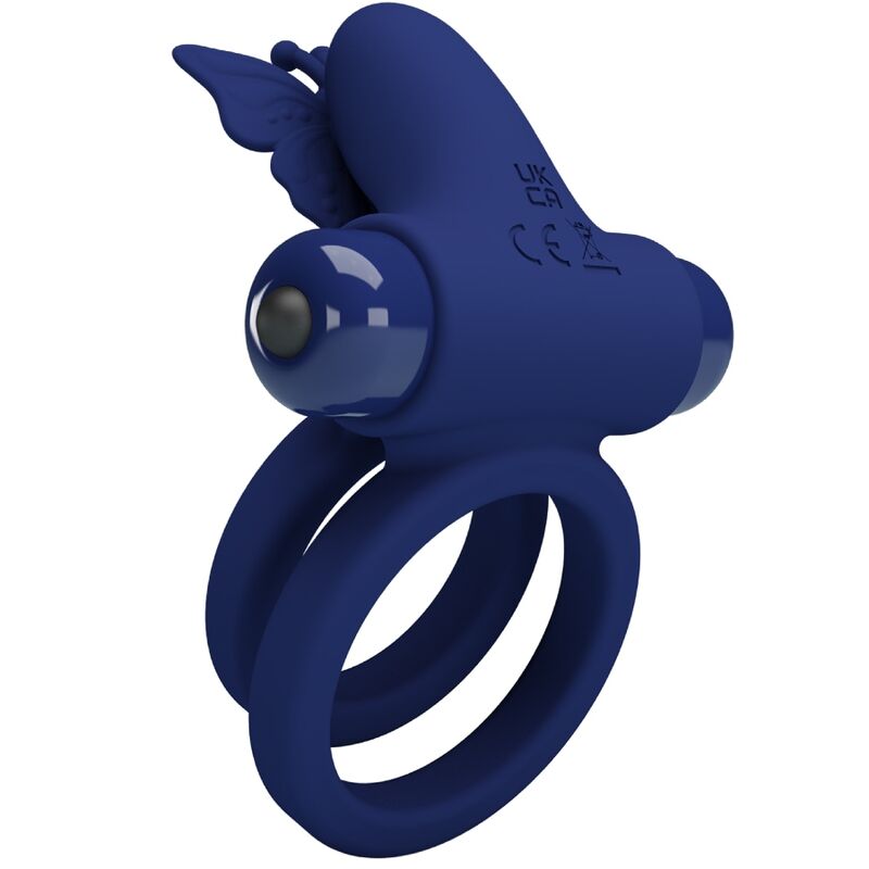 For Him Pretty Love Jamele Double Ring With Vibration Butterfly Stimulator - 3