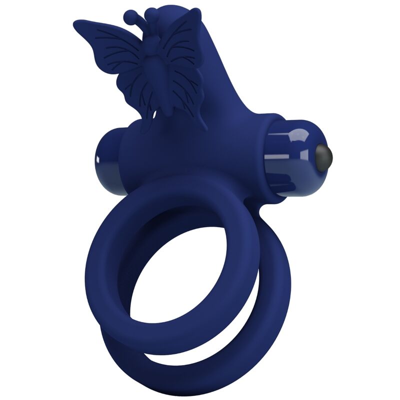 For Him Pretty Love Jamele Double Ring With Vibration Butterfly Stimulator