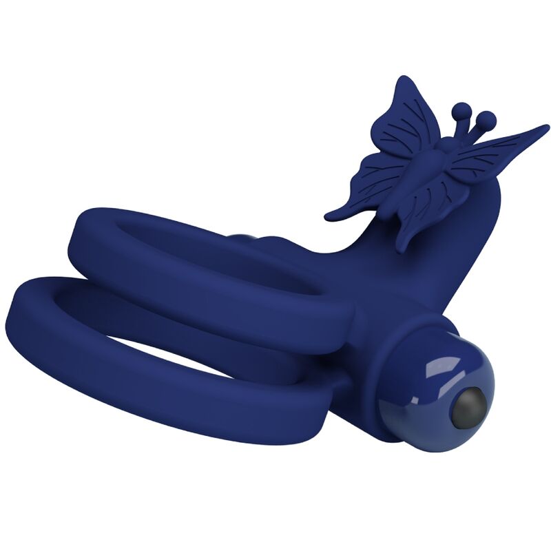 For Him Pretty Love Jamele Double Ring With Vibration Butterfly Stimulator - 5
